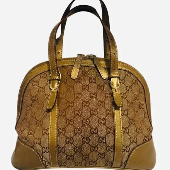 Gucci Brown Shoulder Bag with Leather Trim - Picture 2 of 11